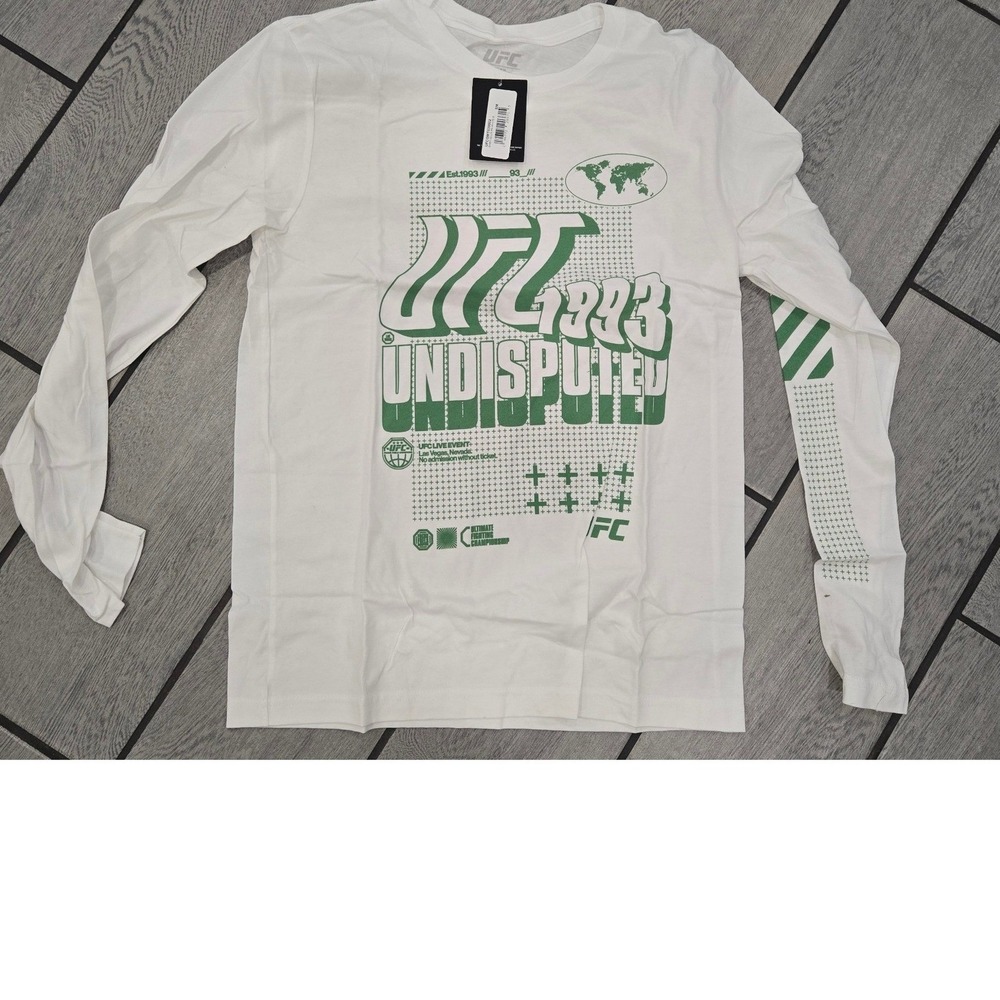 UFC Undisputed 1993 Graphic Long Sleeve T-Shirt White Green Mens 2XL NEW